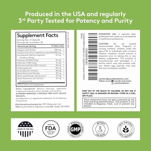 Version 1.0.0 Youth & Tonic probióticos y extractos de plantas para digestión