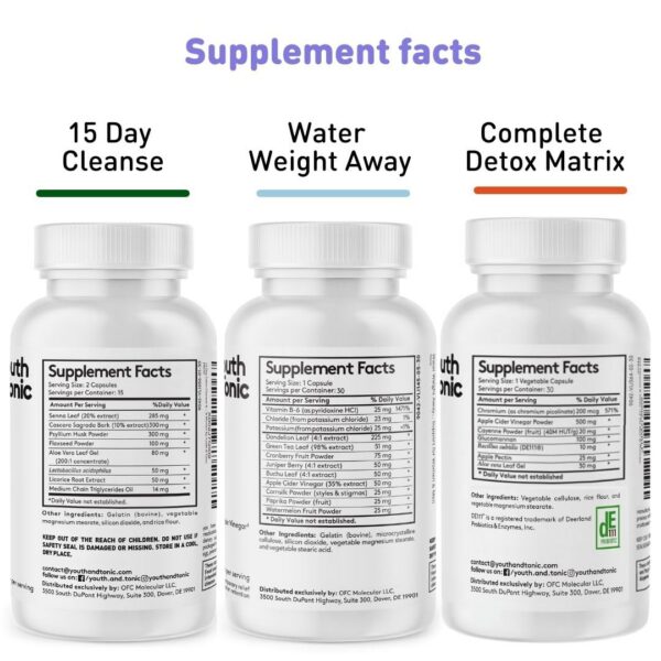 Combo detox y control de peso en pastillas Youth & Tonic