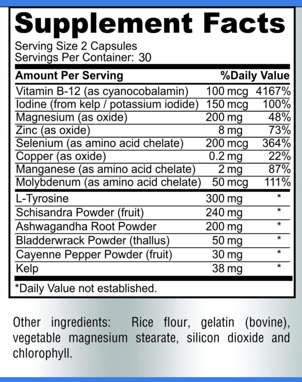 Version 1.0.0 Detalle de la etiqueta de YUMMYVITE Thyroid Support