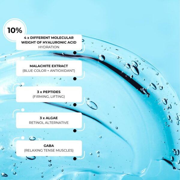 Version 1.0.0 Etiqueta lateral del envase del elixir Blu’MARINE