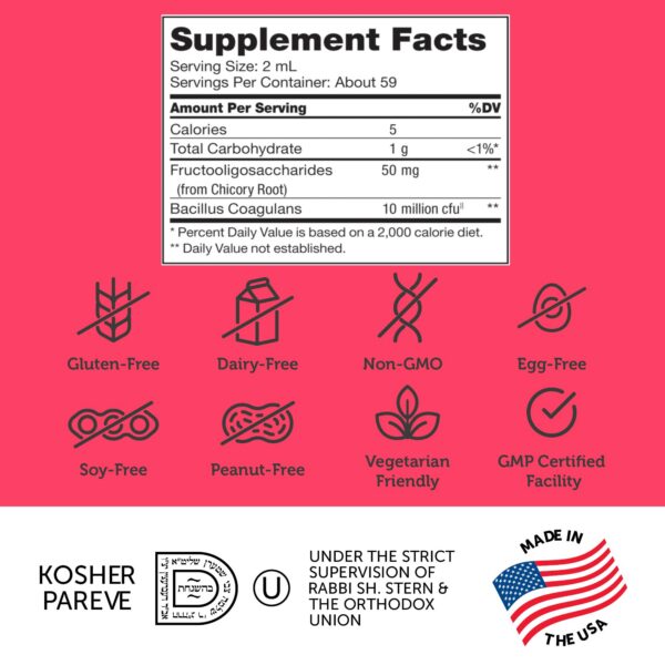 Zahler Kidophilus probiótico infantil kosher sabor punch frutas