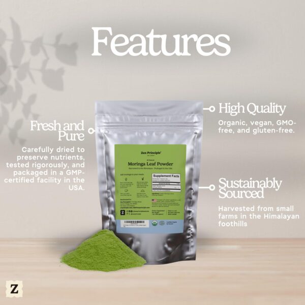 Moringa oleifera en presentación cercana