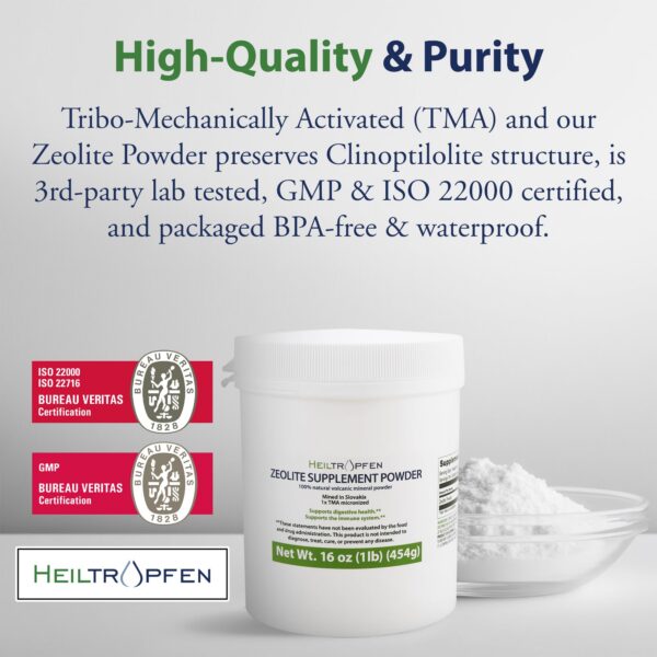 Zeolita heiltropfen polvo ultrafino natural gris-verde