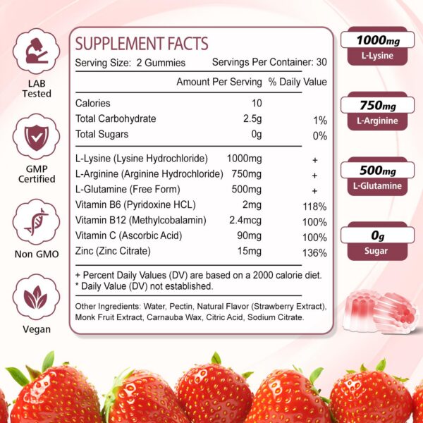 Presentación de gomitas L-Lysine